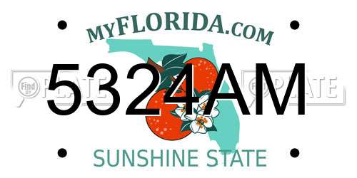 5324AM Florida License Plate