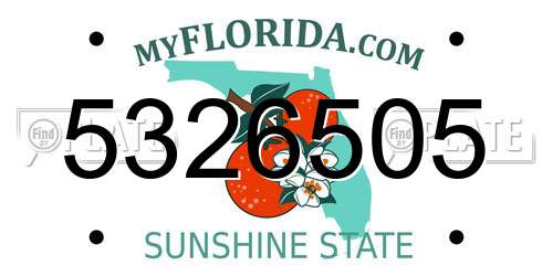 5326505 Florida License Plate