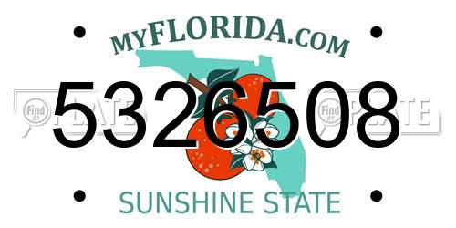 5326508 Florida License Plate