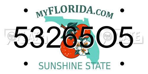53265O5 Florida License Plate
