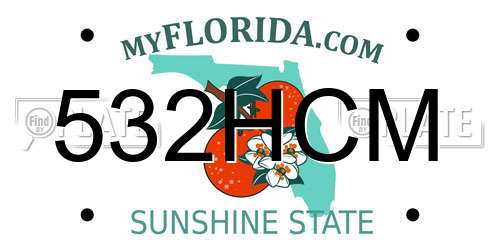 532HCM Florida License Plate