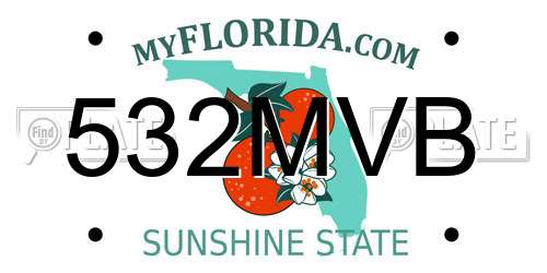 532MVB Florida License Plate