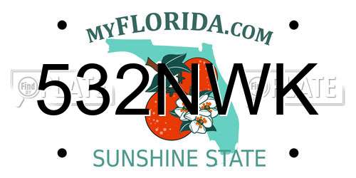 532NWK Florida License Plate