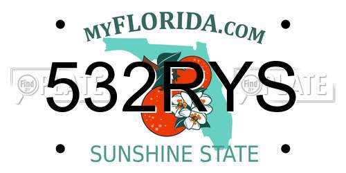 532RYS Florida License Plate