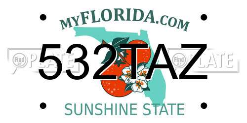 532TAZ Florida License Plate