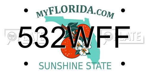 532WFF Florida License Plate