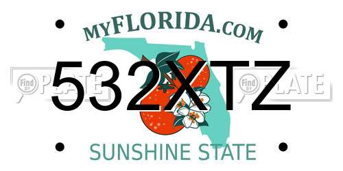 532XTZ Florida License Plate