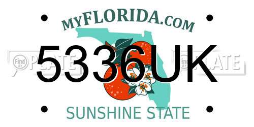 5336UK Florida License Plate
