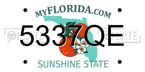 5337QE Florida License Plate