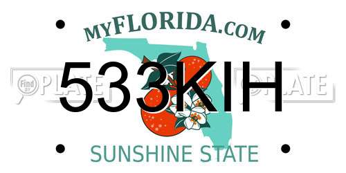 533KIH Florida License Plate