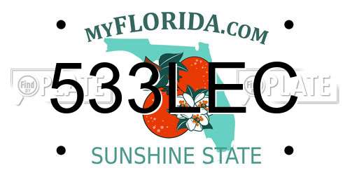 533LEC Florida License Plate