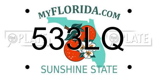 533LQ Florida License Plate