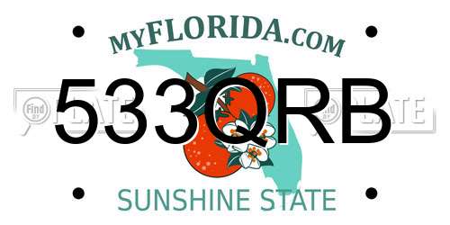 533QRB Florida License Plate
