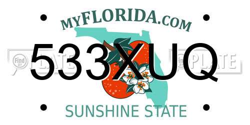533XUQ Florida License Plate
