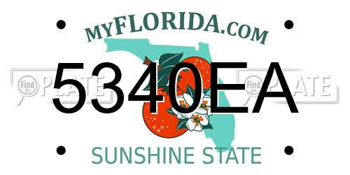 5340EA Florida License Plate