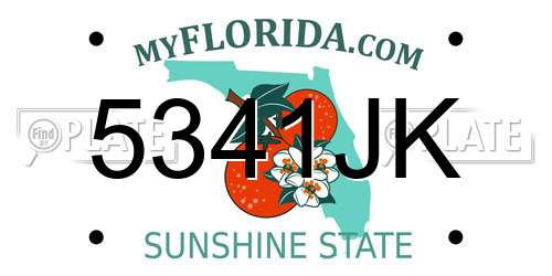5341JK Florida License Plate
