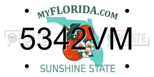 5342VM Florida License Plate
