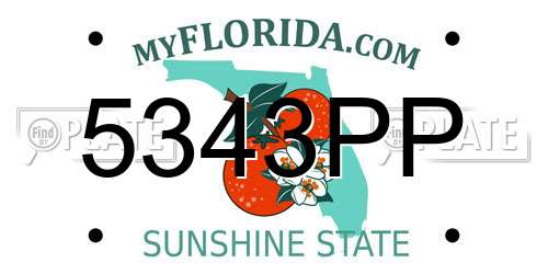 5343PP Florida License Plate