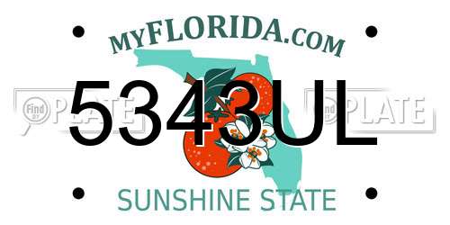5343UL Florida License Plate