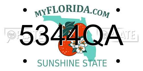 5344QA Florida License Plate