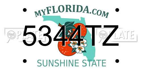 5344TZ Florida License Plate