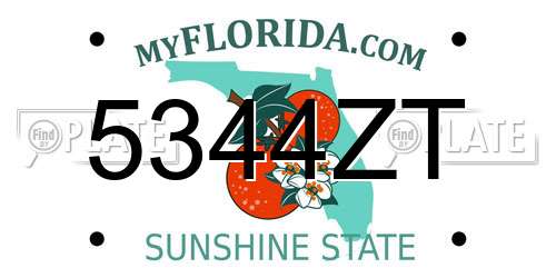5344ZT Florida License Plate