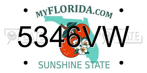 5346VW Florida License Plate