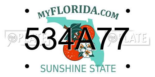 534A77 Florida License Plate