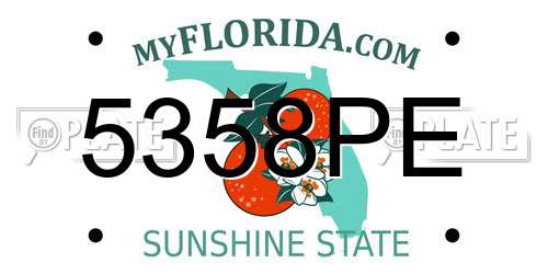 5358PE Florida License Plate