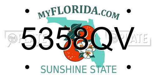 5358QV Florida License Plate