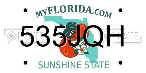 535JQH Florida License Plate