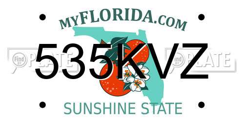535KVZ Florida License Plate
