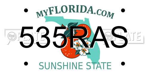 535RAS Florida License Plate