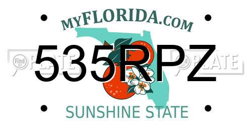 535RPZ Florida License Plate