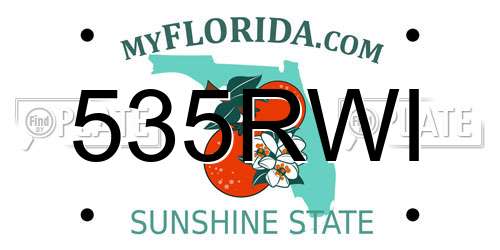 535RWI Florida License Plate