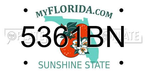 5361BN Florida License Plate