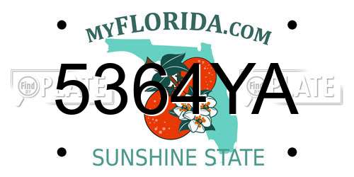 5364YA Florida License Plate