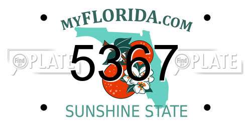 5367 Florida License Plate