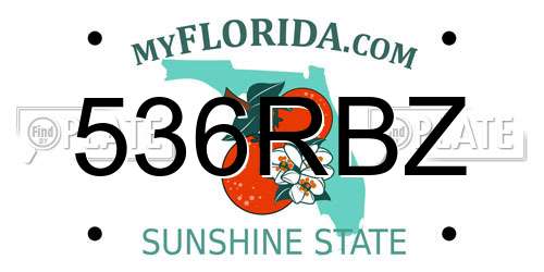 536RBZ Florida License Plate