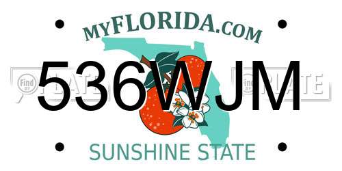 536WJM Florida License Plate