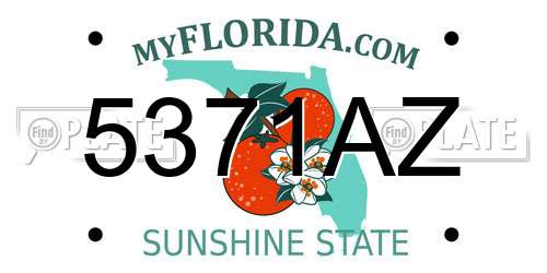 5371AZ Florida License Plate