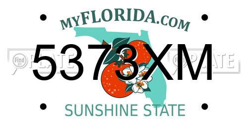 5373XM Florida License Plate