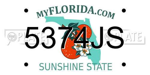 5374JS Florida License Plate