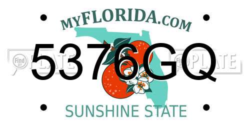5376GQ Florida License Plate