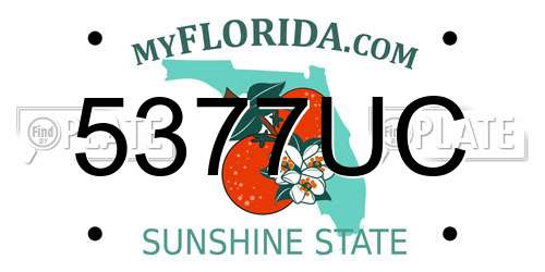 5377UC Florida License Plate