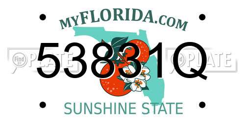 53831Q Florida License Plate