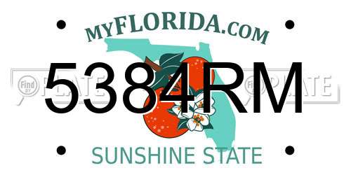 5384RM Florida License Plate