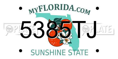 5385TJ Florida License Plate