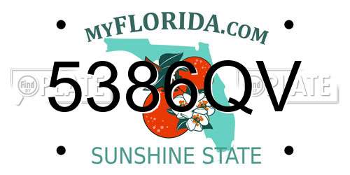5386QV Florida License Plate