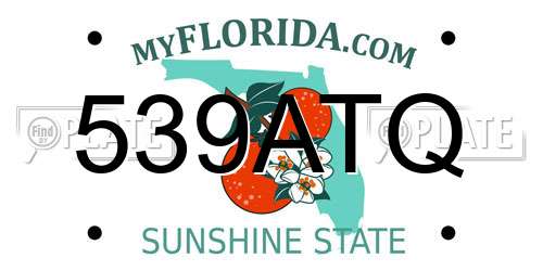 539ATQ Florida License Plate